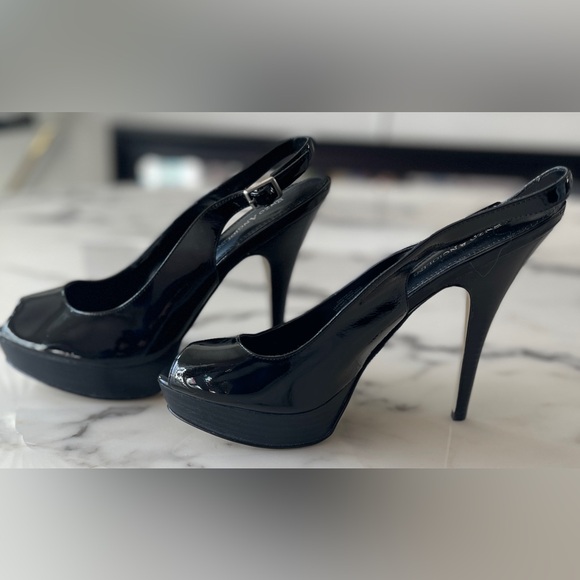 Enzo Angiolini Black Patent Platform Slingbacks unworn - Picture 4 of 12